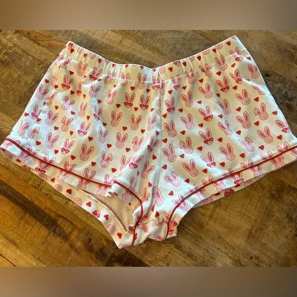 Roller Rabbit Pink Lovestruck Bunny Polo Pajamas Preppy Valentine’s Day Sz L